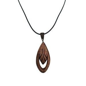 Handmade Curved Wooden Eco Friendly Minimalist Modern Pendant Necklace